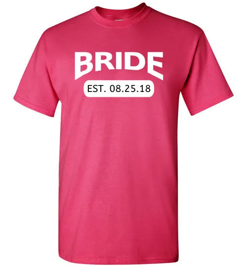 Wedding Style 4, Bride with Date, Front Print T-Shirt, 12 Colors